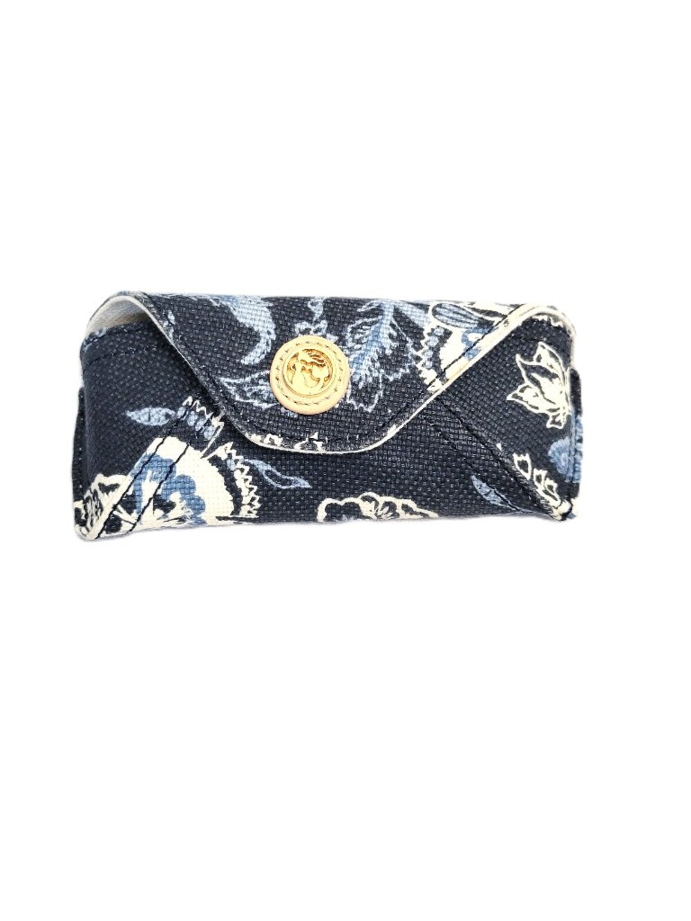 Spartina 449 Blue & White Floral Eyeglass Case Magnetic Snap Logo